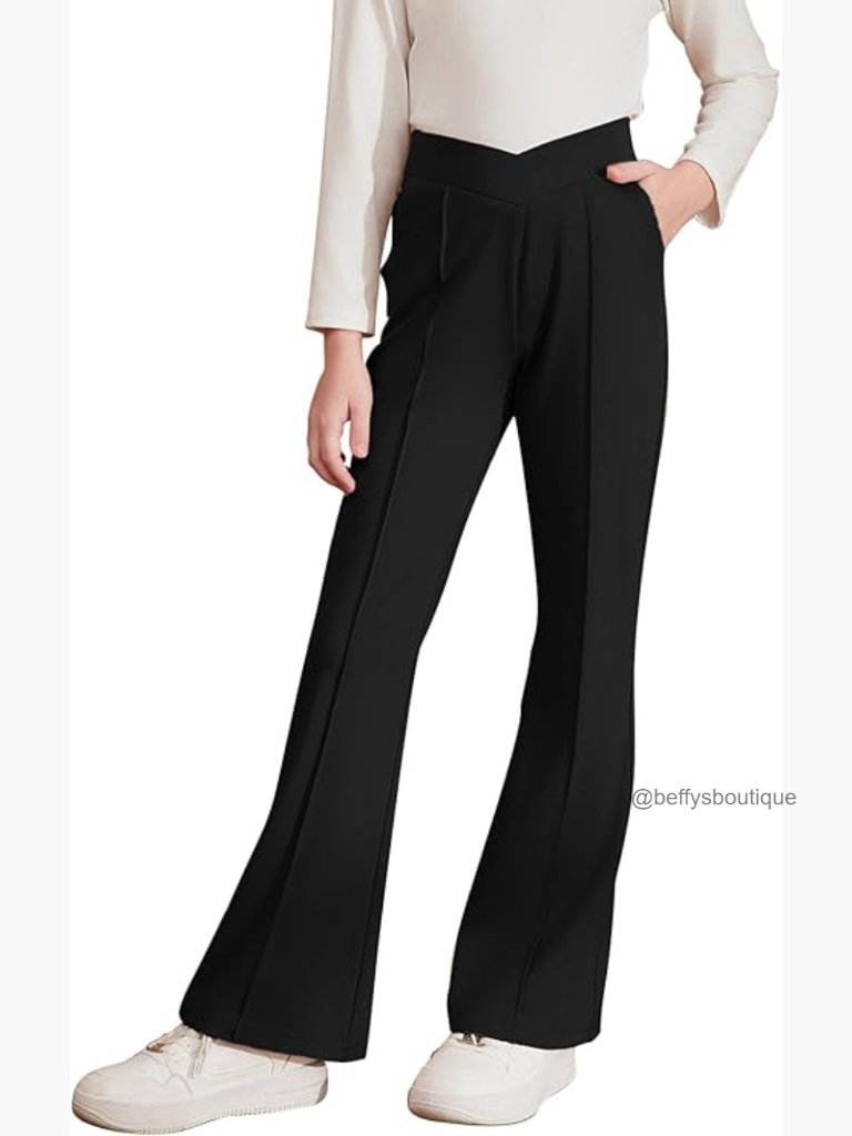 Girls Flare Bell Bottom School Pants Size 6-15 Years